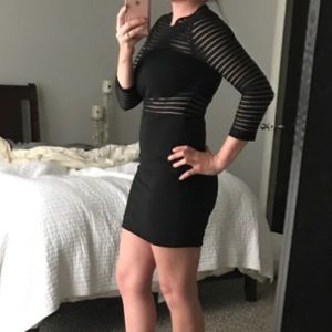 perfect mesh black bodycon dress